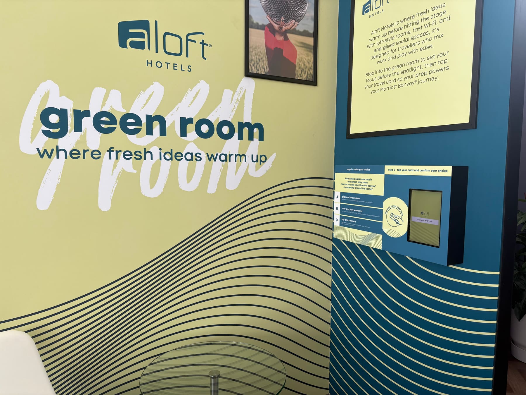 Guest tapping an RFID card at a Marriott touchpoint