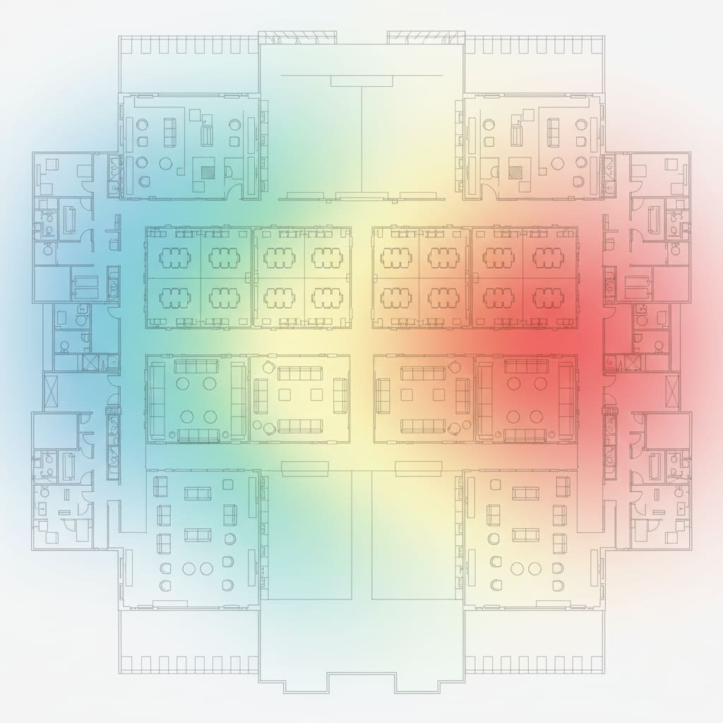 BLE heatmap of attendee movement
